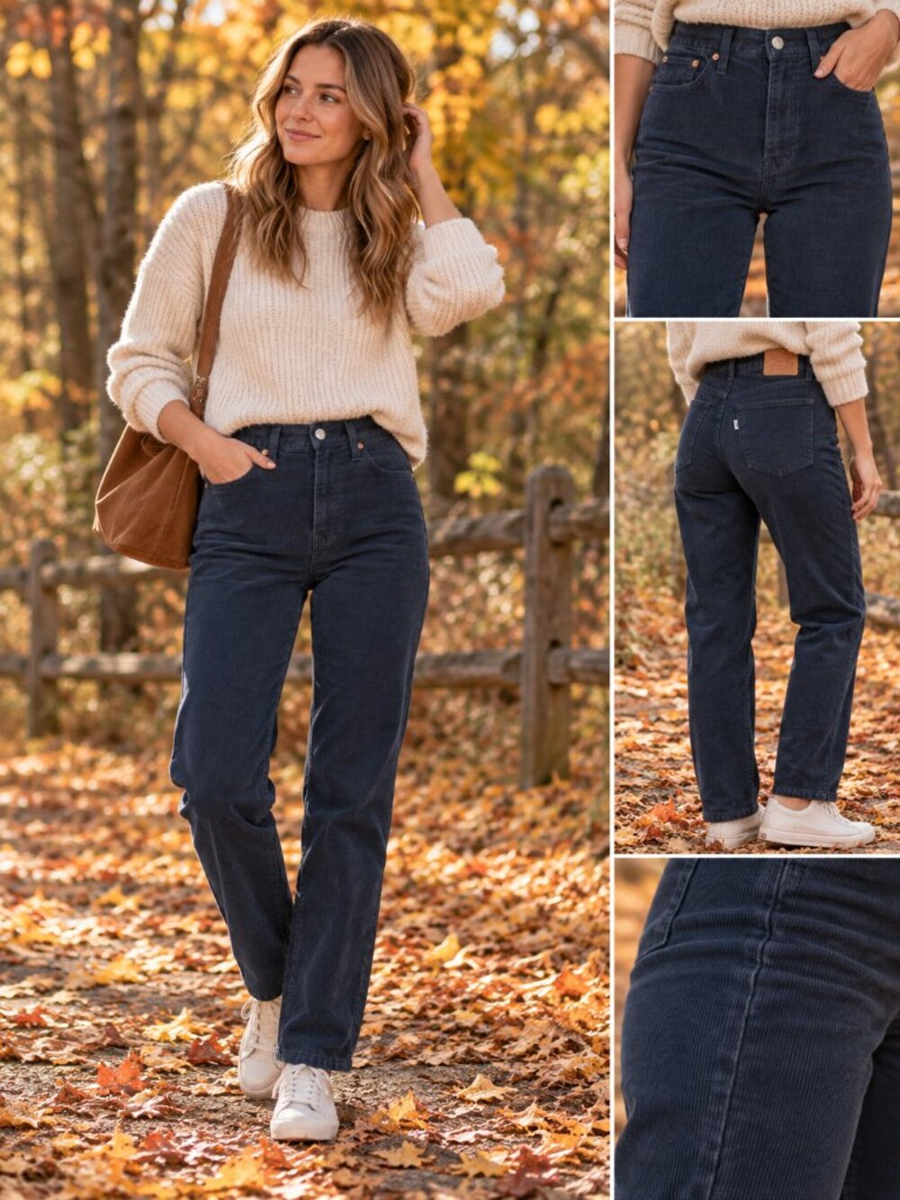 Levi’s Wedgie Straight High Rise Dark Blue Corduroy Pants Size 26